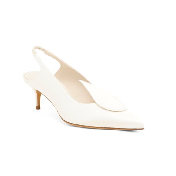 SOMETHING BLEU Ivory Made In Italy Veva Slingback Pumps - Picture 1 of 2